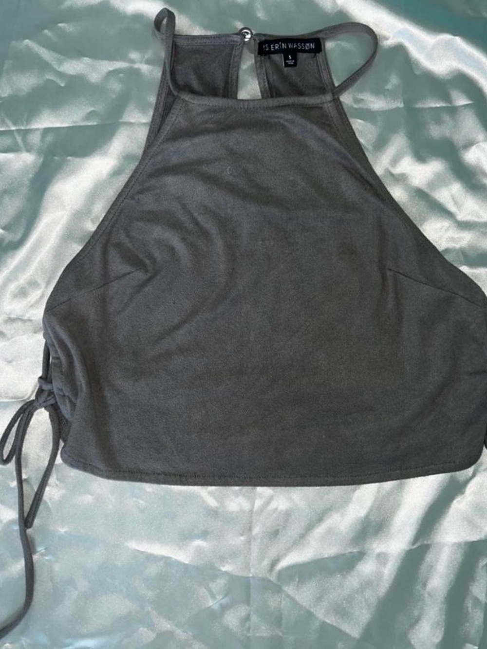 PacSun Charcoal High-Neck Crop Top with Side Ties